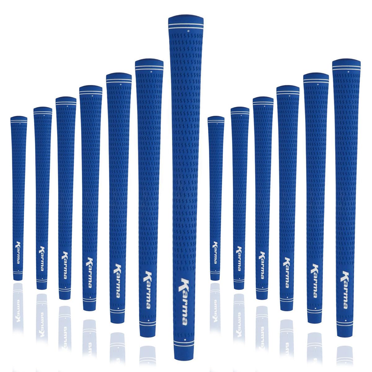 Karma Velour blue 13-pack grips offering premium feel for quick regripping.