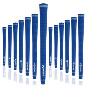Karma Velour blue midsize grip close-up shows soft tack surface for reliable traction.