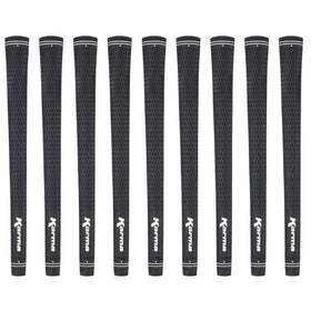 Karma Velour Golf Grips for Men, standard size, black, 9-pack front view shows texture