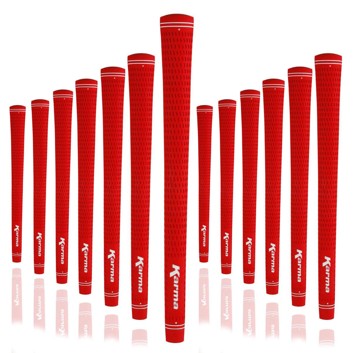 Karma Velour red 13-pack grips close-up showing strong all-weather traction