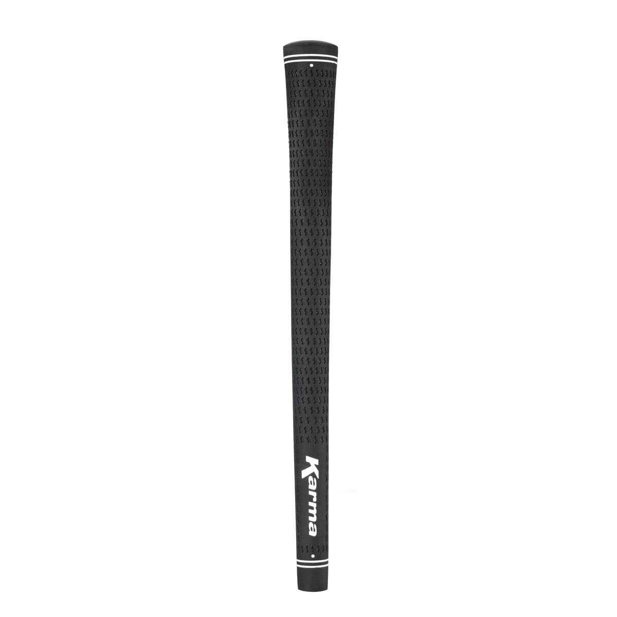 Karma Velour Junior Black grips on a club shaft demonstrate secure hold during a swing.