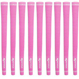 Karma Velour pink ladies golf grips top view showing tacky texture for secure traction