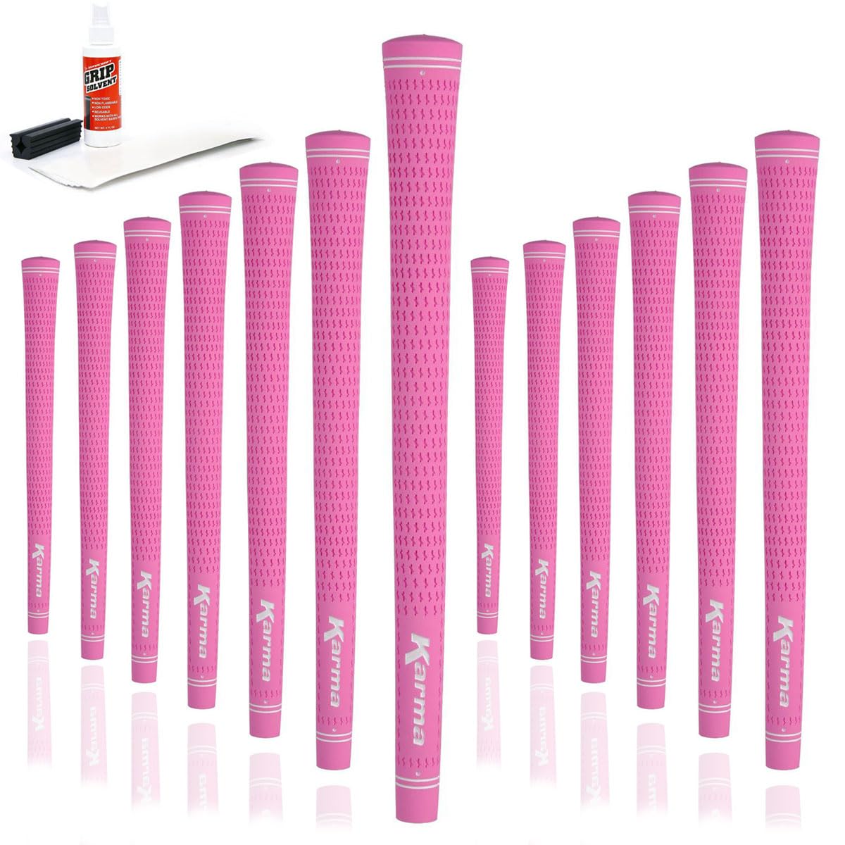 Karma Velour Pink Ladies golf grip with velour finish for a comfortable, non-slip hold.