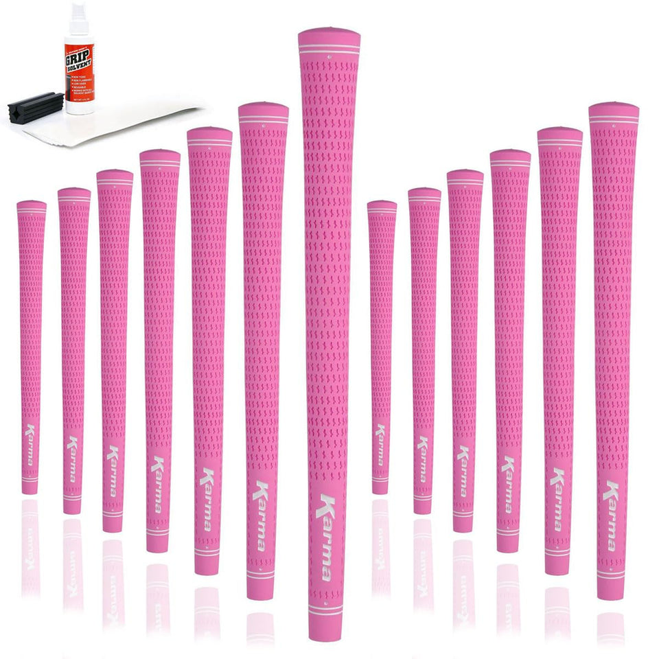 Karma Velour Pink Ladies golf grip with velour finish for a comfortable, non-slip hold.