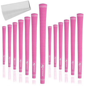 Karma Velour Pink Undersize grips close-up showing soft, tacky texture for reliable traction