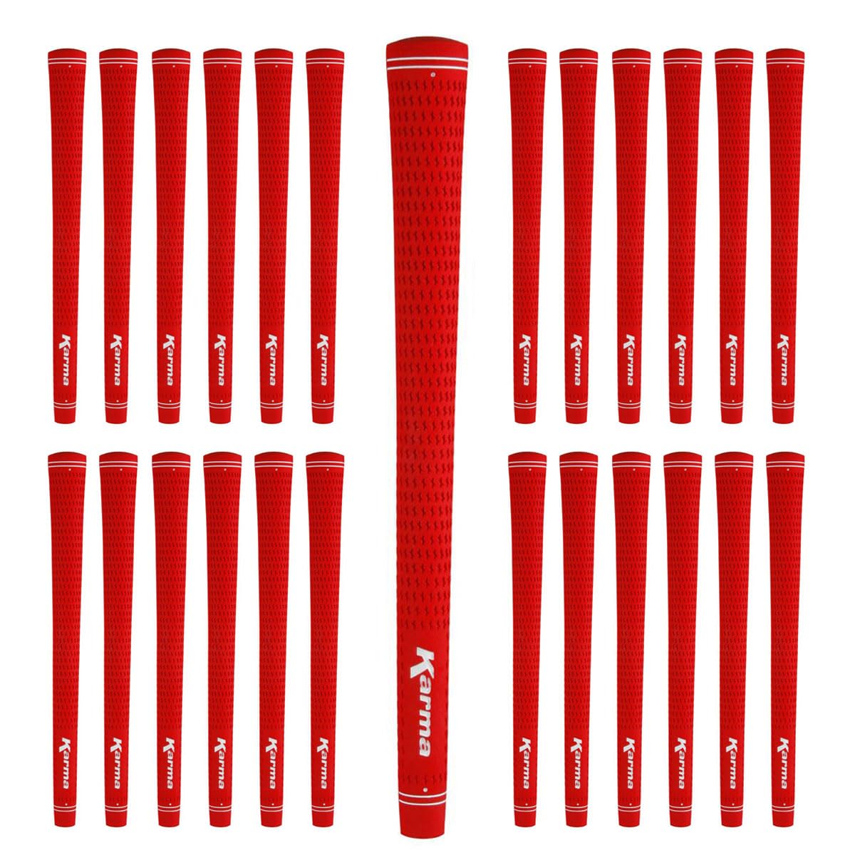 Karma Velour Red Midsize grips pack for consistent feel in all weather.