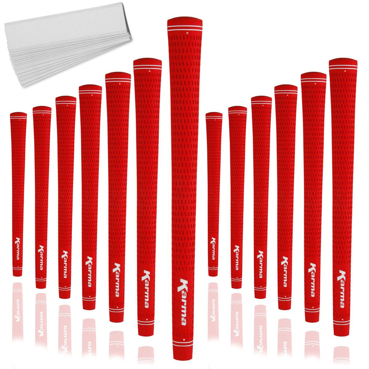 Karma Velour Red standard grip close-up with soft, tacky texture for secure grip.