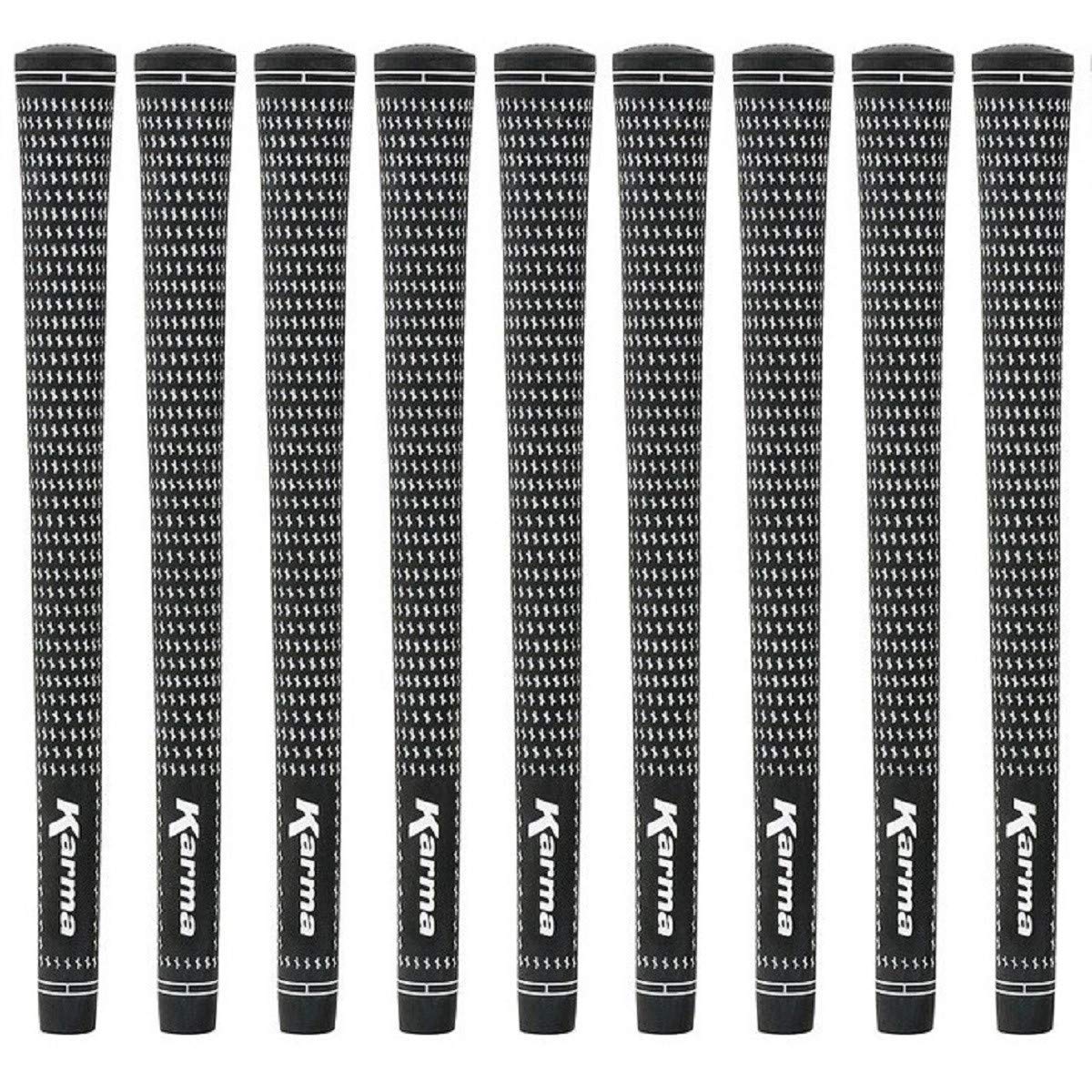Karma Velour ribbed reminder grip front view shows black and white design.