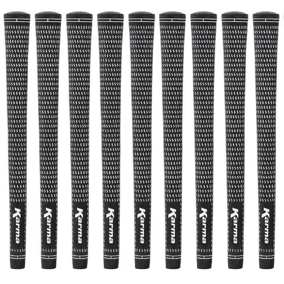 Karma Velour ribbed reminder grip front view shows black and white design.