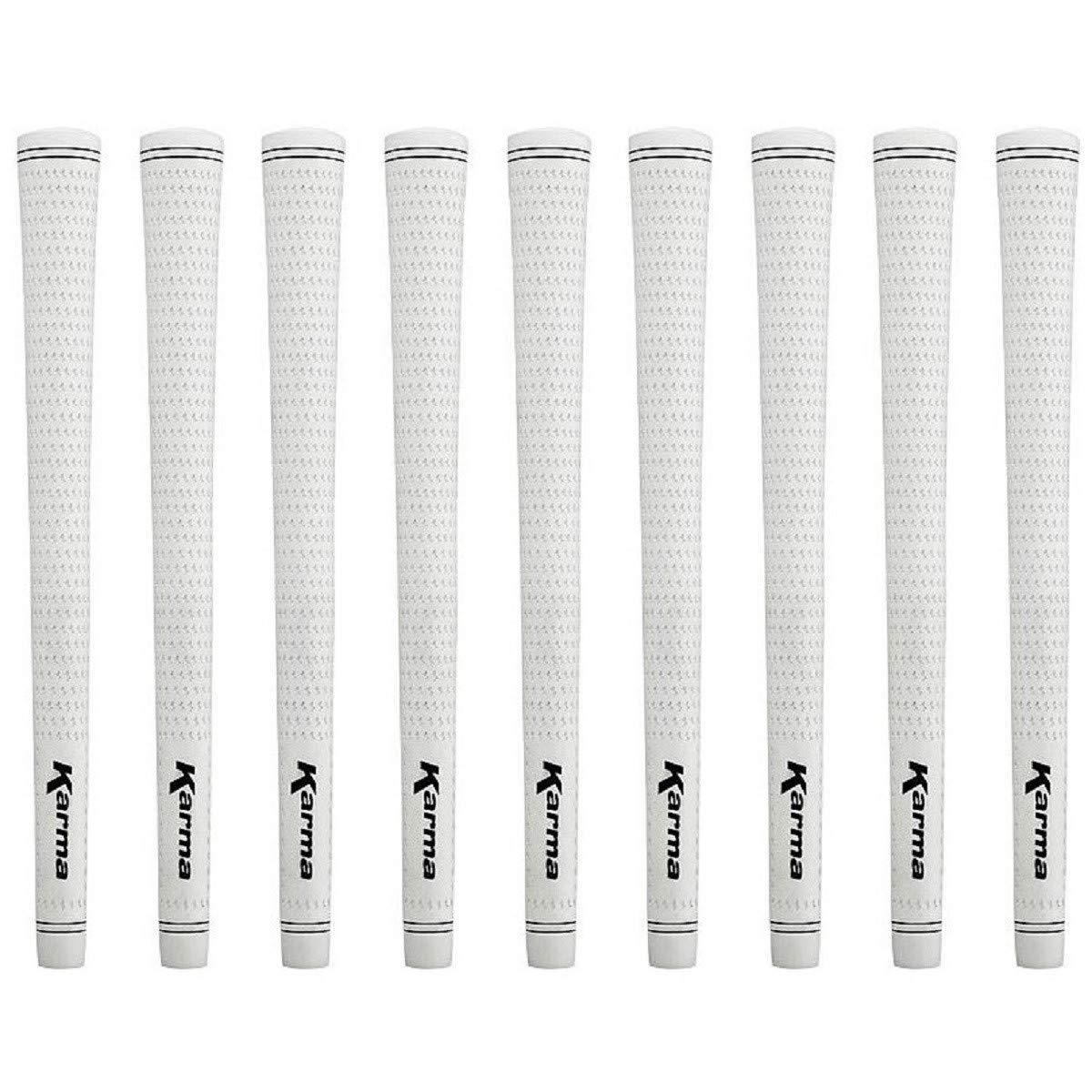 Karma Velour white midsize nine pack grip set for improved feel and control on the course