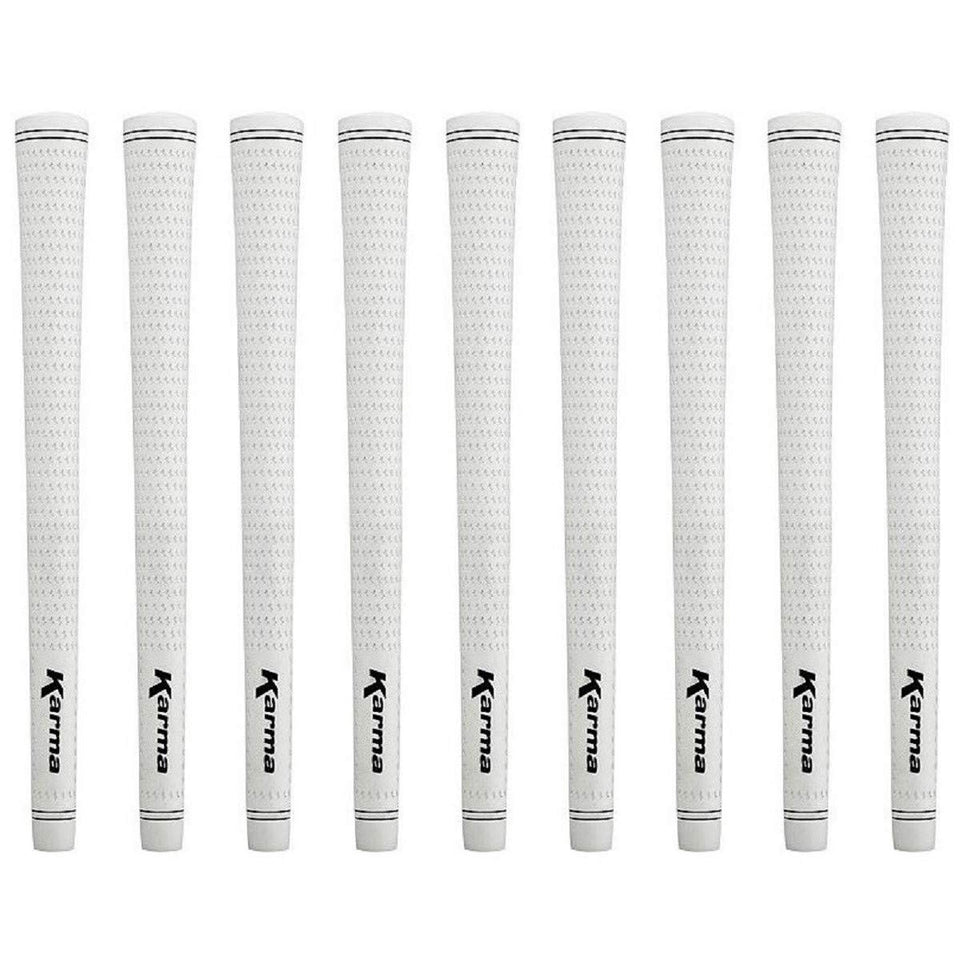 Karma Velour white midsize nine pack grip set for improved feel and control on the course