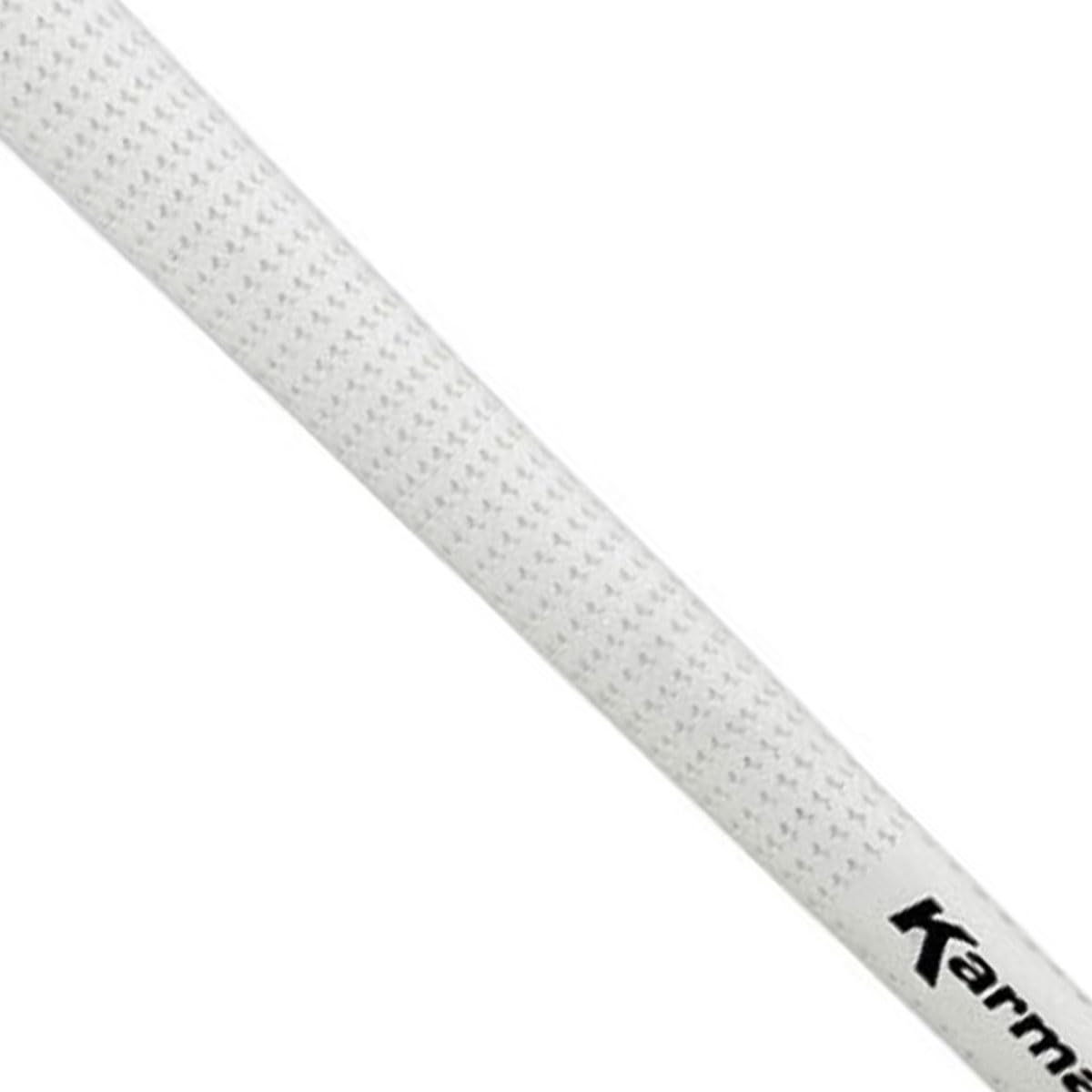 Karma Velour white midsize grip texture closeup showing soft non-slip surface.