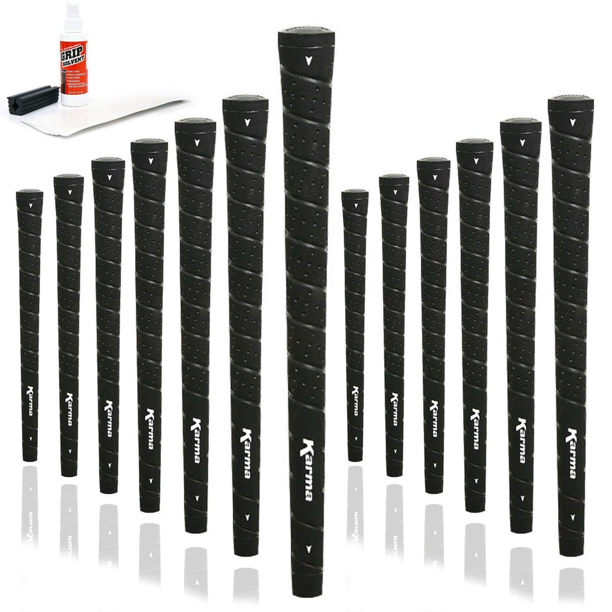 Karma Wrap Golf Grip Kit with 13 grips for quick replacement on standard clubs