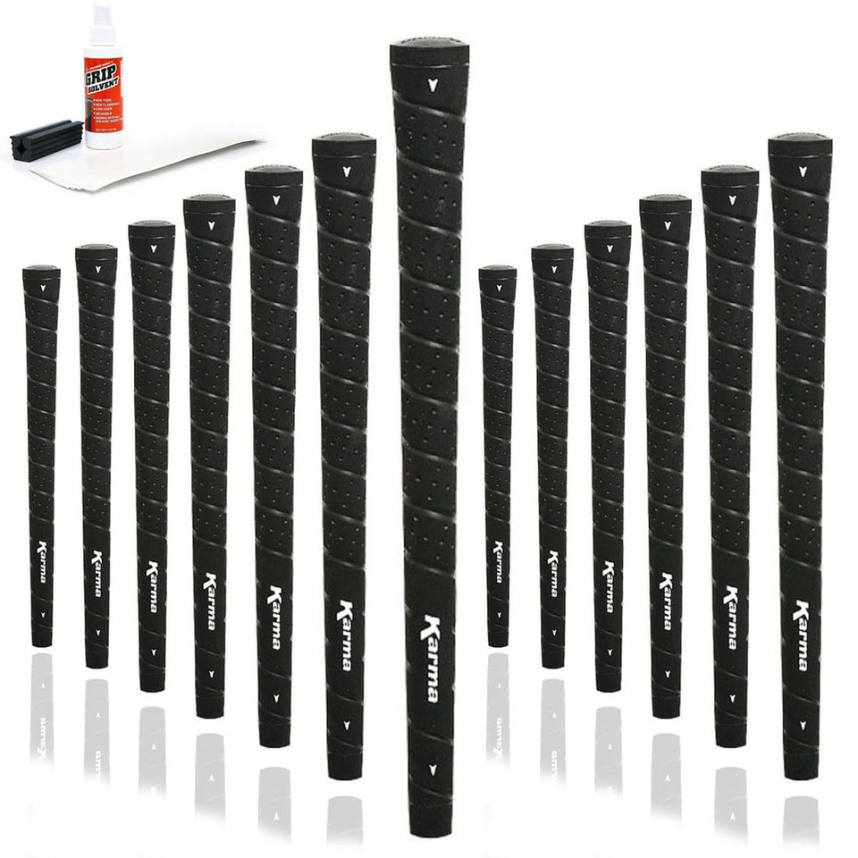 Karma Wrap Golf Grip Kit with 13 grips for quick replacement on standard clubs