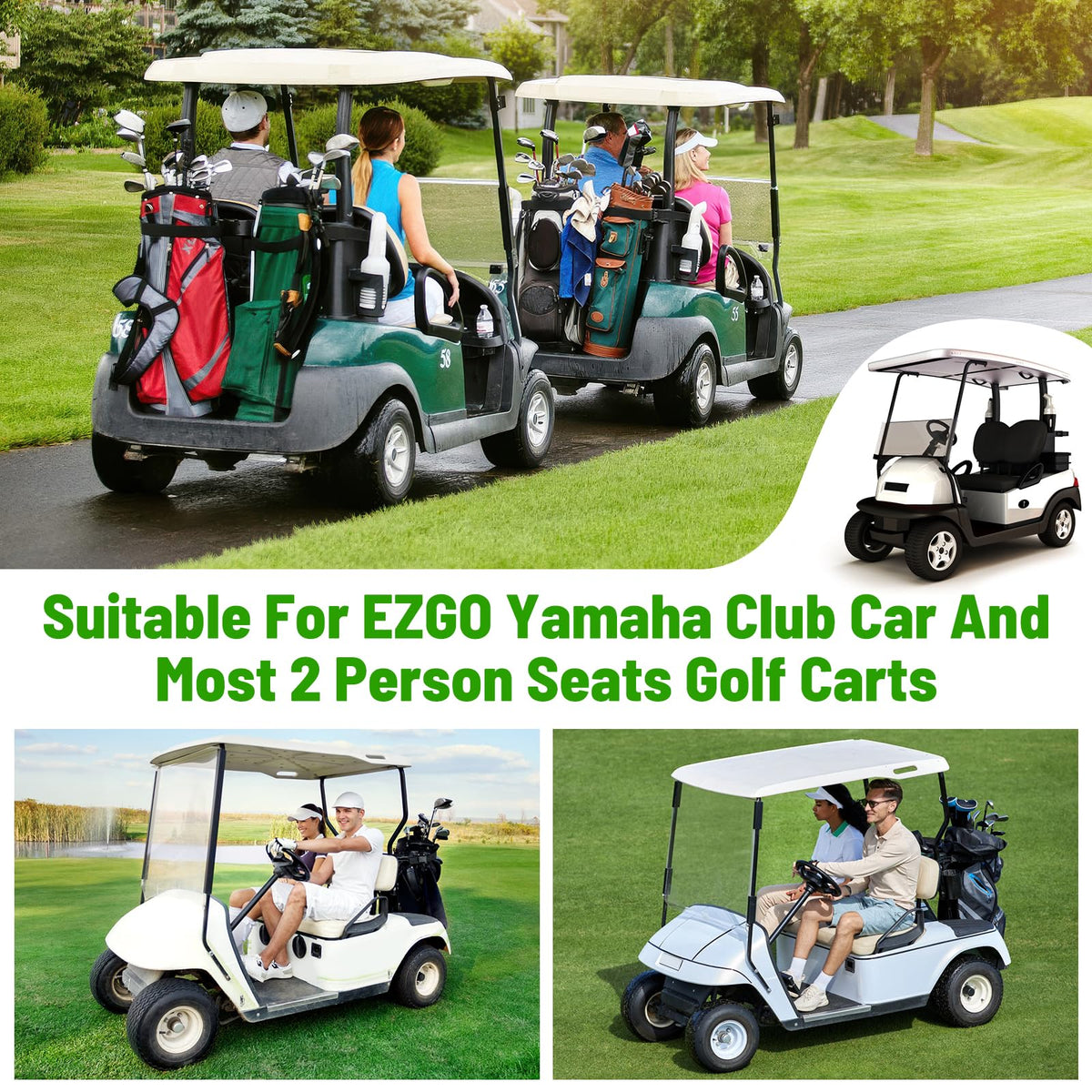 Easy to install and clean universal golf cart seat cover
