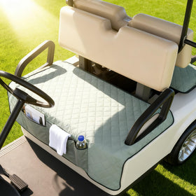 Kaskawise golf cart seat cover blanket with pockets keeps essentials organized during rides