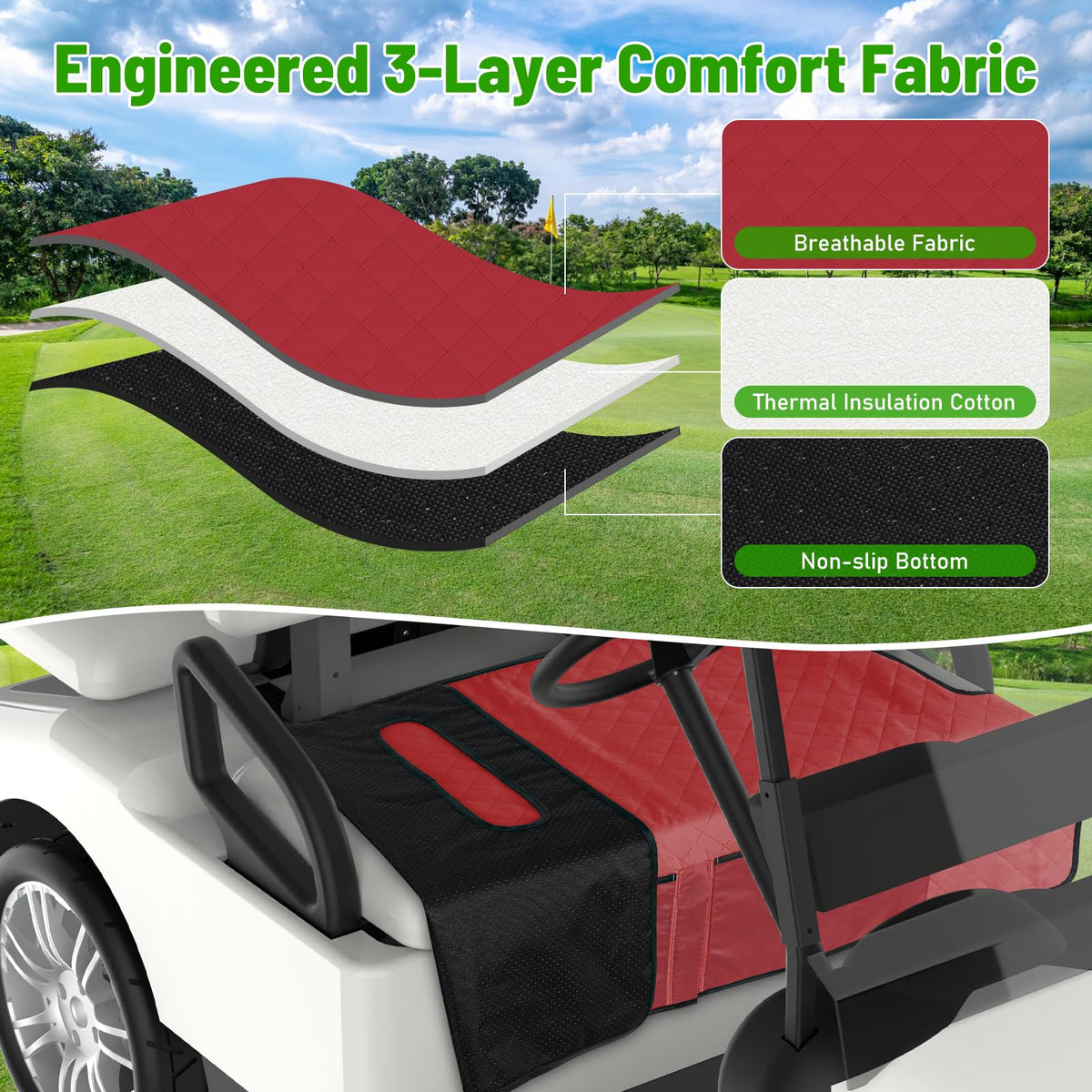 Kaskawise seat-cover-anti-slip-bottom keeps the cover in place during windy days.