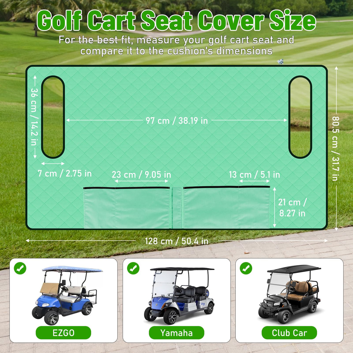 Kaskawise universal fit for 2-seat carts keeps seats protected during sunny trips