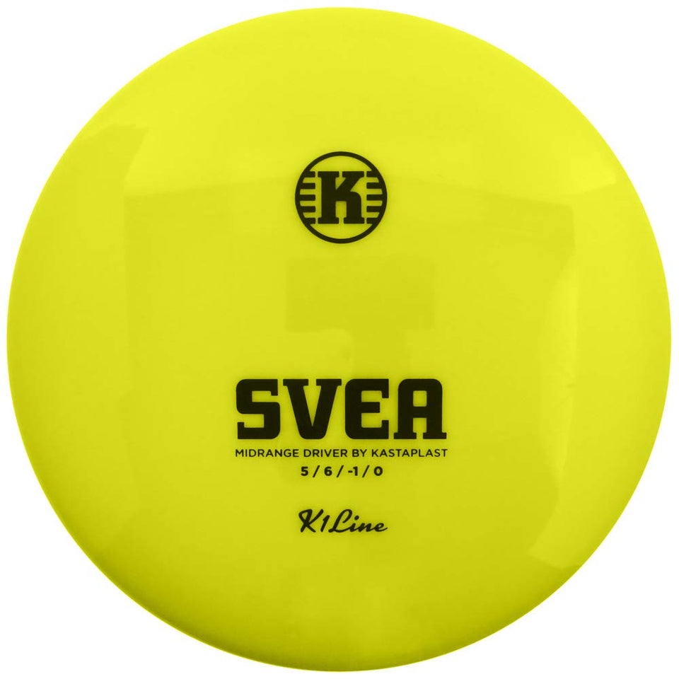 Kastaplast K1 Svea midrange disc showing glide-friendly design for precise, long flights
