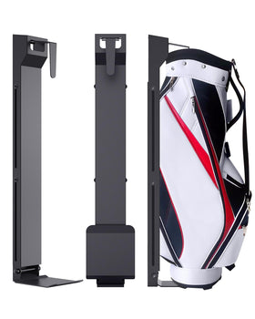 KBKJYYGS golf bag wall mount front view shows sturdy support for secure storage.
