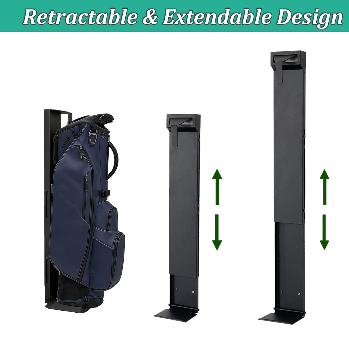 KEEYOYOBE retractable golf bag holder shown extended for easy access