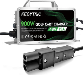Kegytric 900W charger front view; compact, portable for Yamaha G19–G22, fast charging
