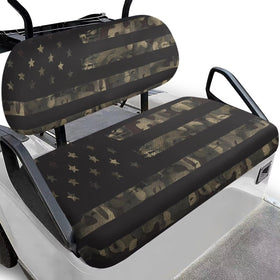 KEIAHUAN American Flag camo front seat cover for Club Car, protecting seats from sun and wear.