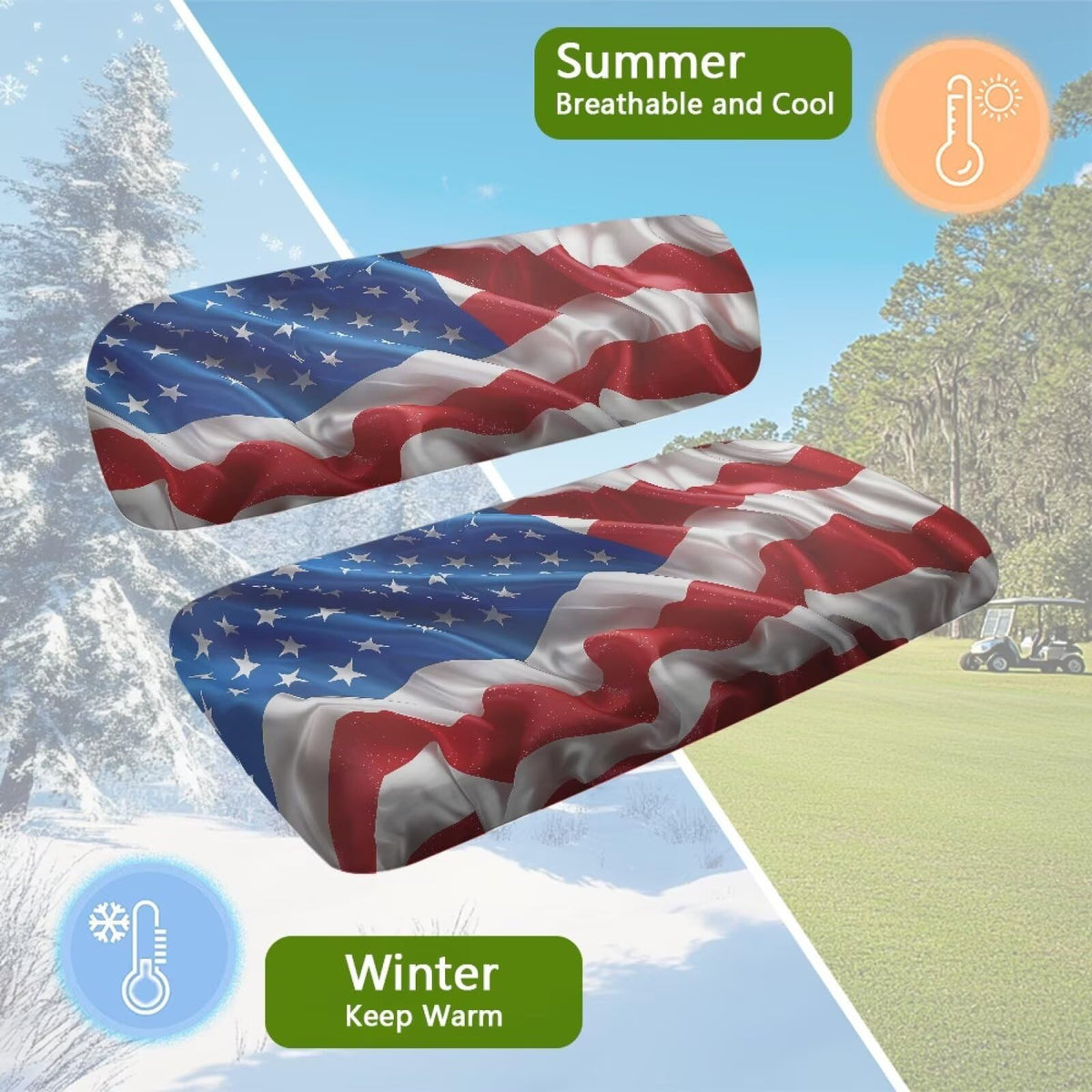 KEIAHUAN easy-clean golf cart seat cover simplifies maintenance after rides.