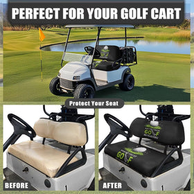 KEIAHUAN golf cart seat cover with no-stapler-required installation for quick setup.
