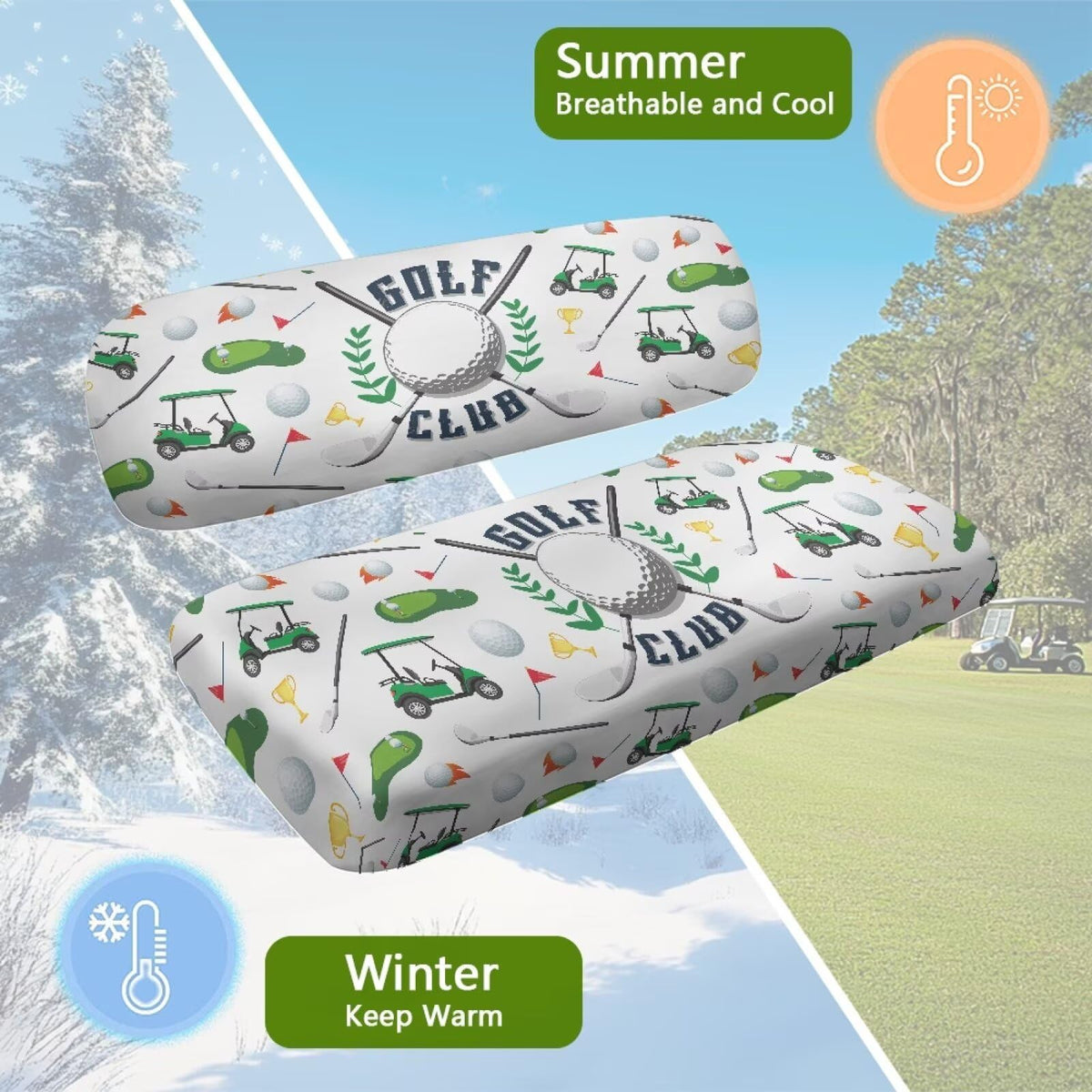 KEIAHUAN golf cart seat cover non-slip back prevents shifting