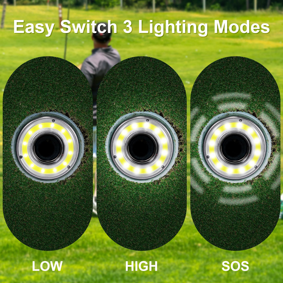 Keilend golf hole lights with soft mode provide comfortable illumination for beginners.