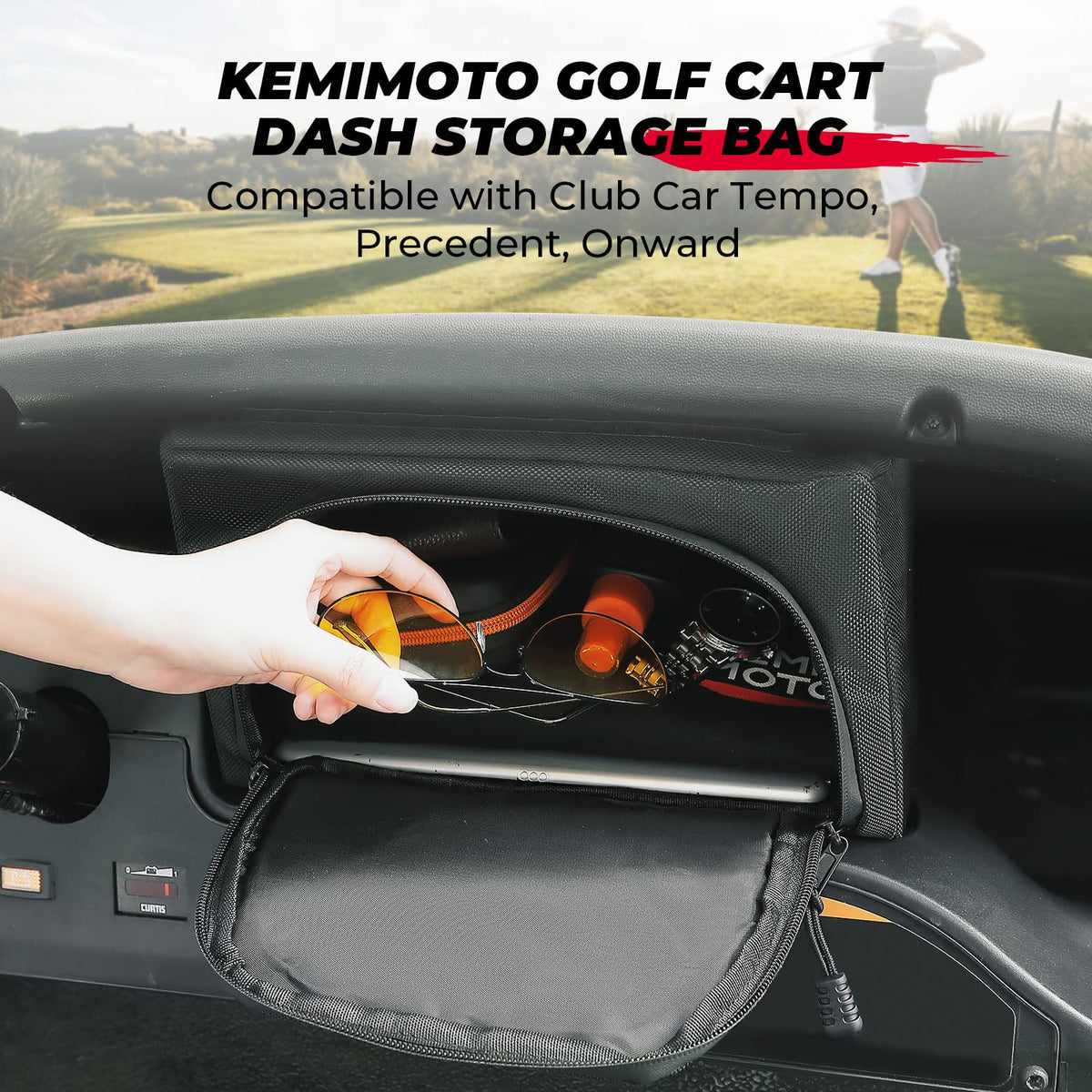 KEMIMOTO 1680D waterproof fabric protects items inside the bag.