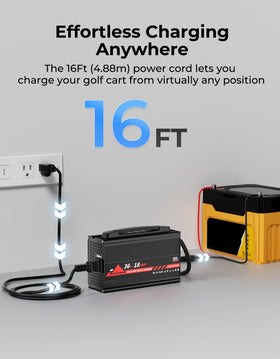 KEMIMOTO 36V charger compatible with Club Car and EZGO models.