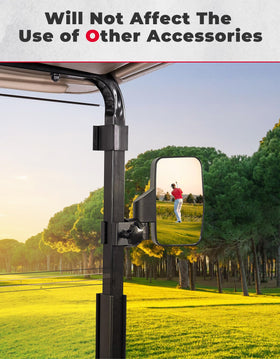 5mm acrylic KEMIMOTO windshield emphasizes durability on EZGO RXV.