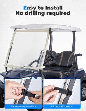 Kemimoto clear vinyl windshield, high visibility and reduced glare