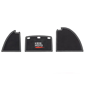 Kemimoto white-trim dash mats add a clean, modern look to interiors