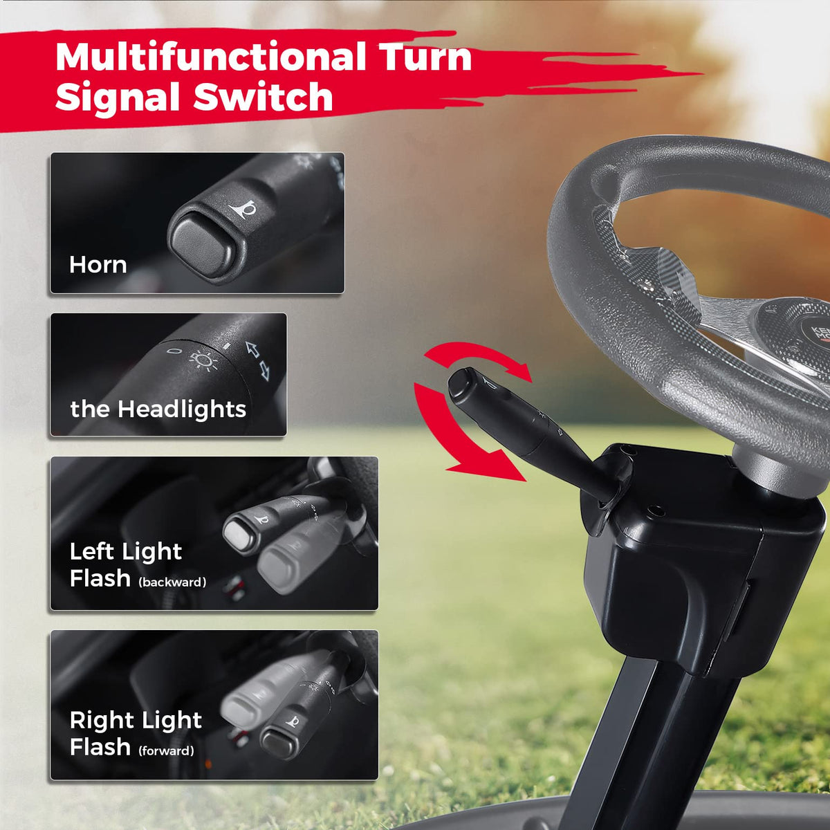 KEMIMOTO Deluxe DS turn signals clearly indicate direction on crowded courses.