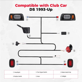 KEMIMOTO Deluxe DS wiring harness simplifies connections during installation.