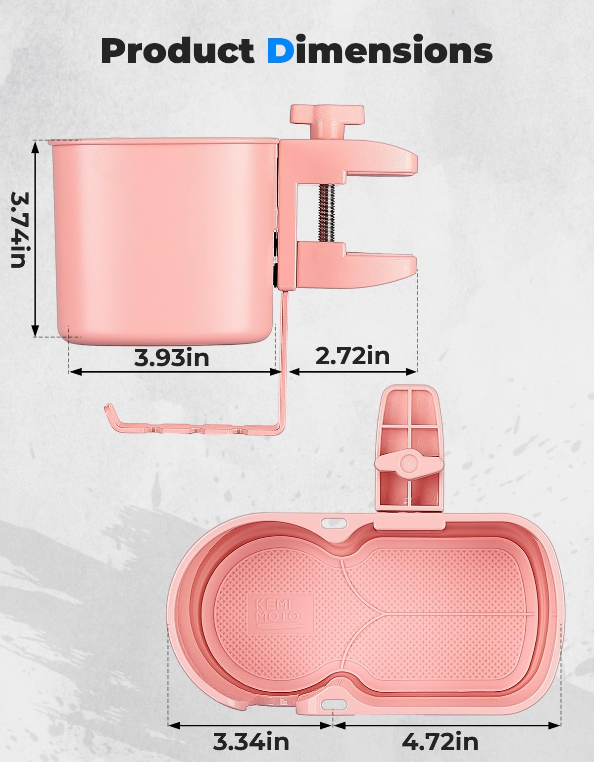KEMIMOTO desk cup holder ABS material with soft interior reduces skidding and wear.