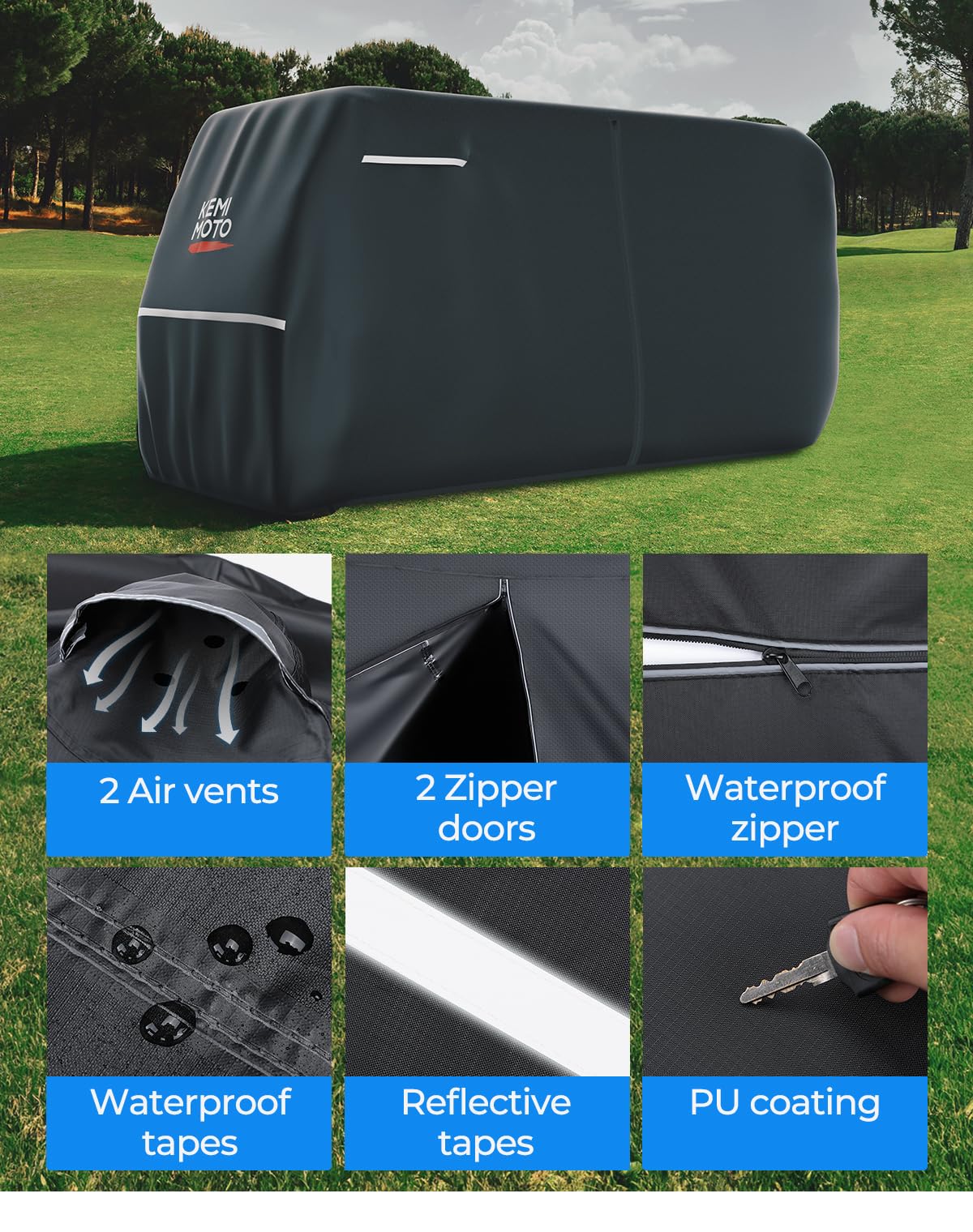 Dual air vents and reflective stripe improve airflow and nighttime visibility.