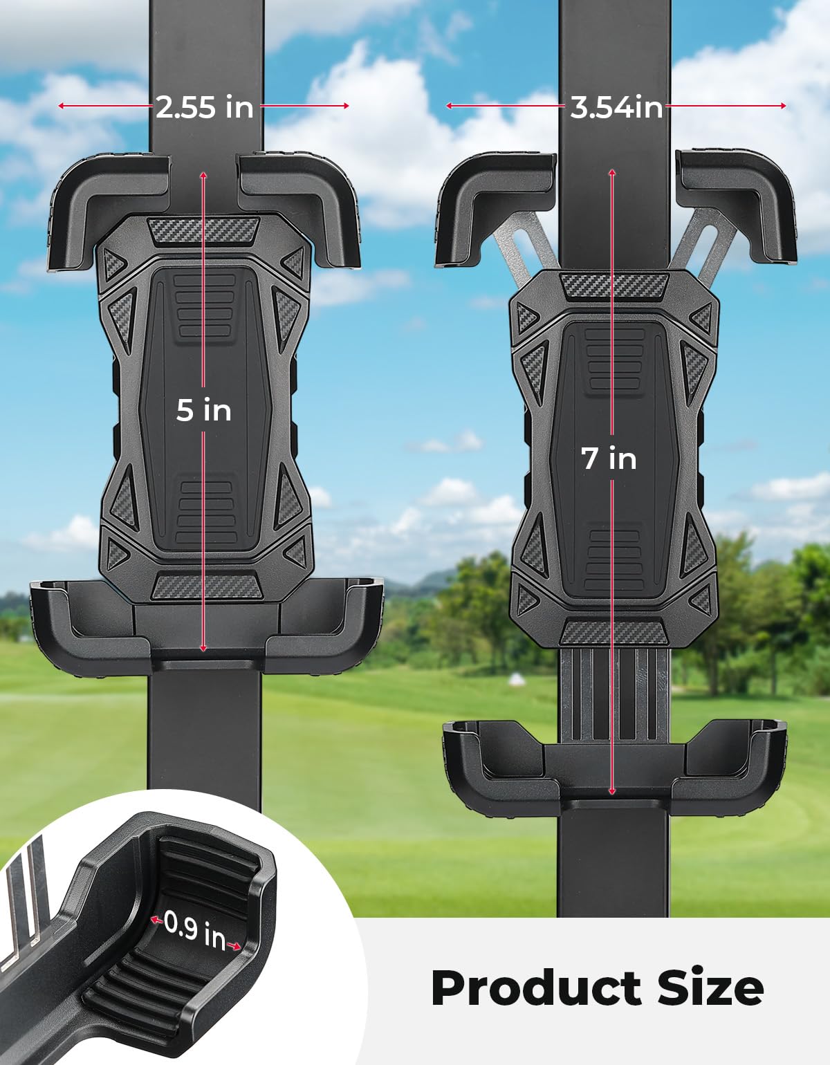 KEMIMOTO mount used on EZGO or Club Car golf carts on metal pole.
