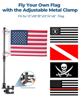 KEMIMOTO flag pole assembly shows easy install and secure attachment
