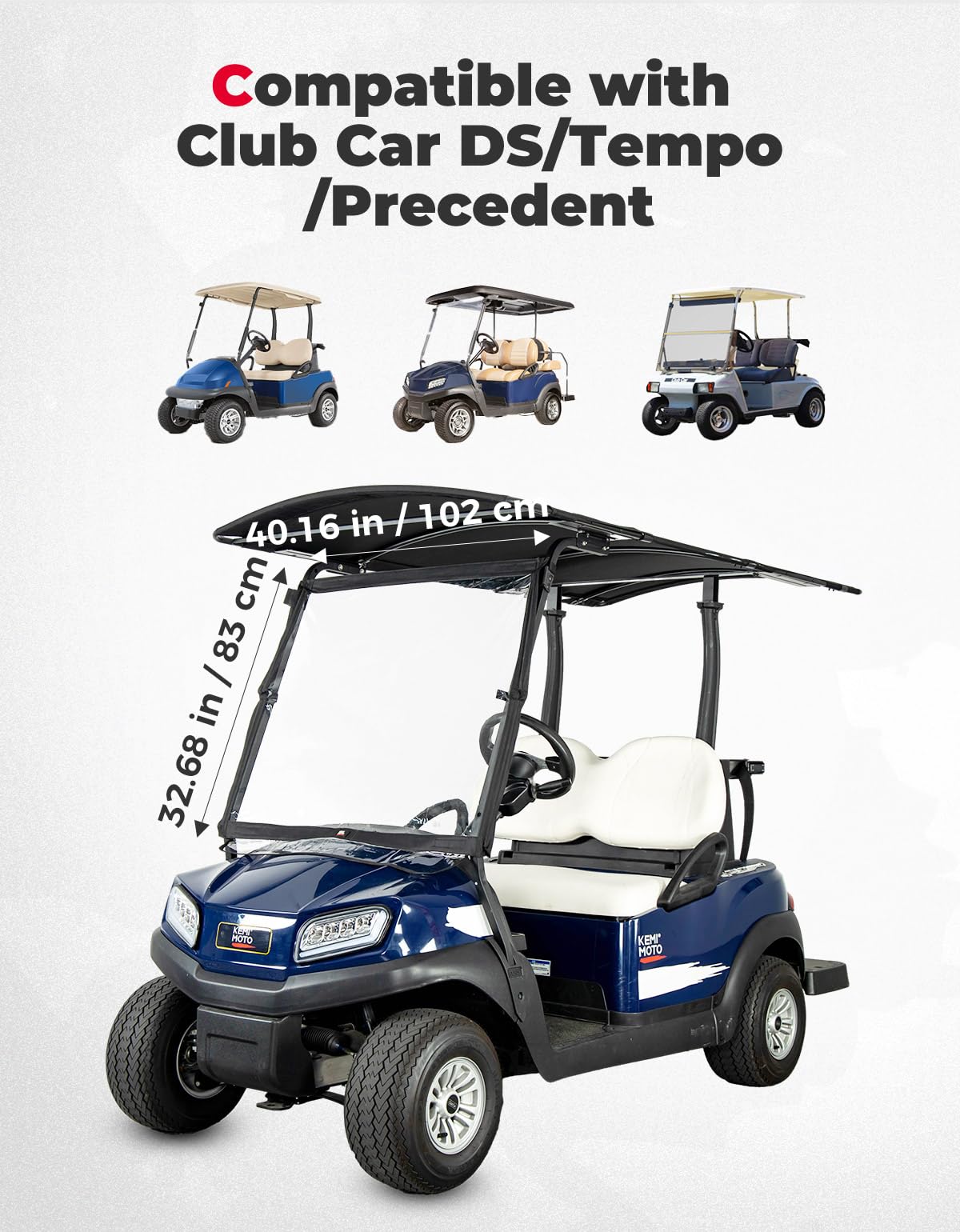 KEMIMOTO foldable windshield compatibility Tempo demonstrates weather protection on the course.