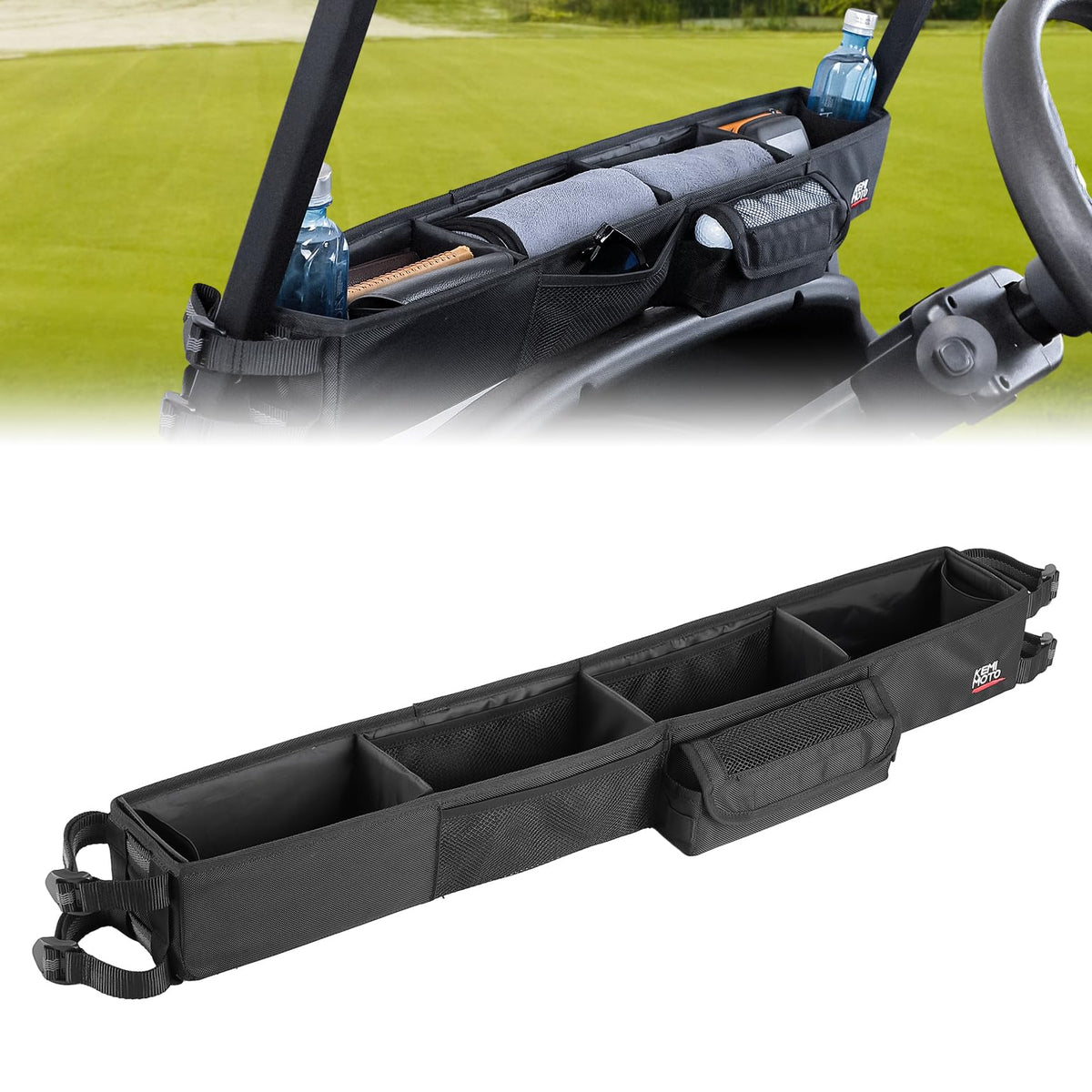 No-drill installation with adjustable straps makes fitting the KEMIMOTO basket simple.