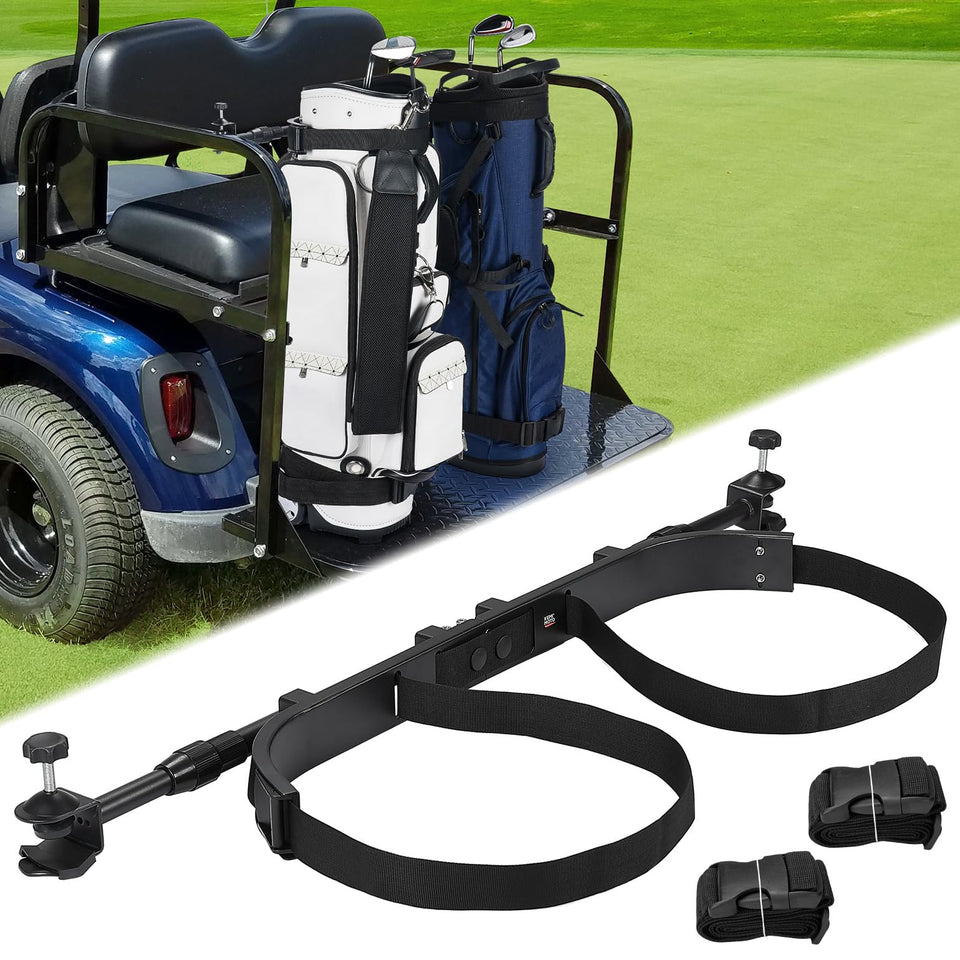 KEMIMOTO golf bag holder bracket installation on a cart showing quick setup.