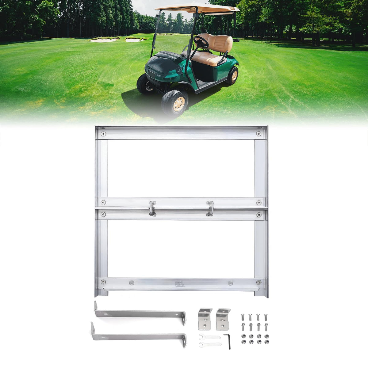 KEMIMOTO golf cart battery tray front view with precise fit.