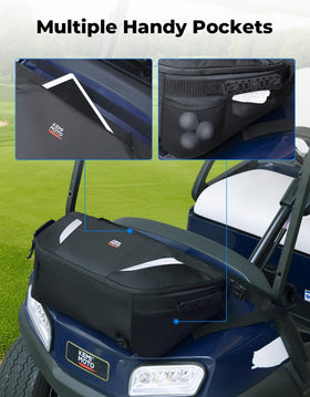 KEMIMOTO golf cart cooler bag silver reflective finish improves visibility and style.