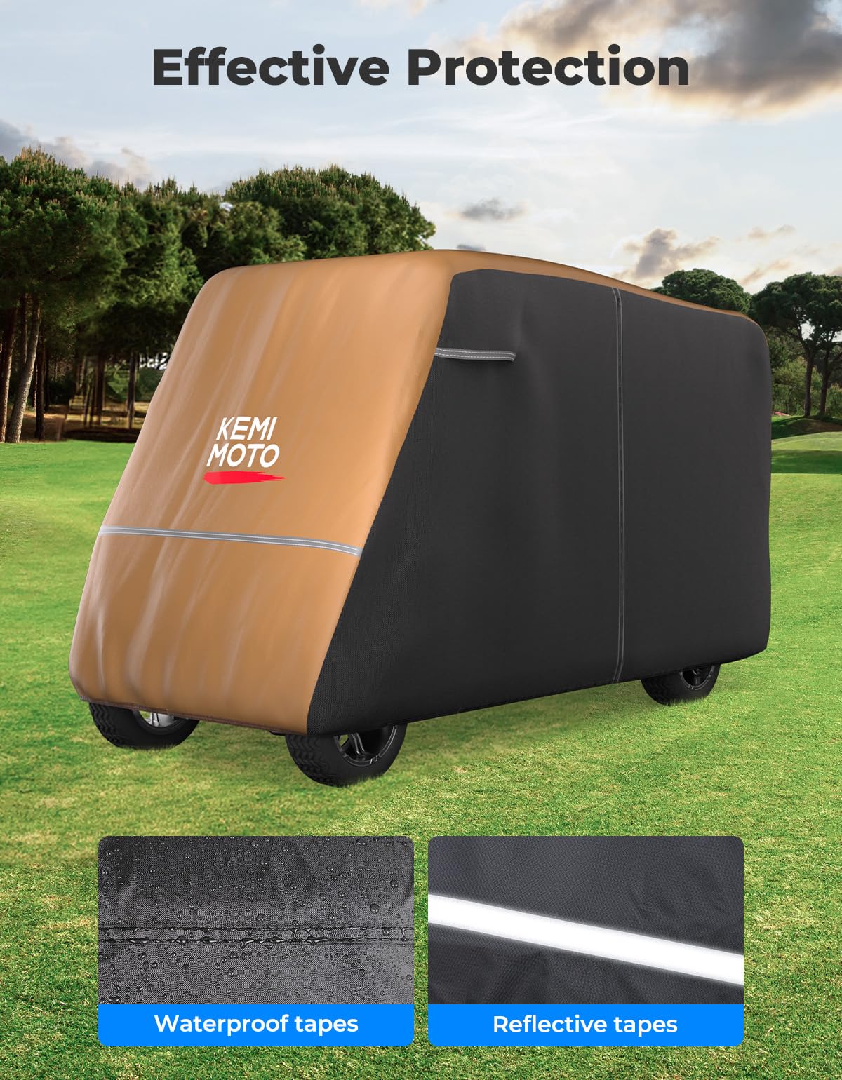 KEMIMOTO 6-seat cover fits most 6-passenger golf carts.