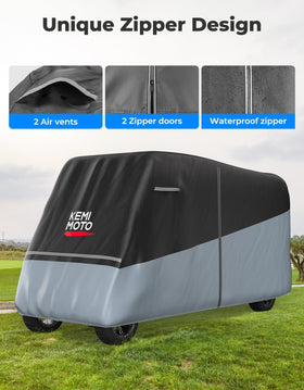 KEMIMOTO wind-stable fit with bottom straps keeps cover secure in gusty conditions.