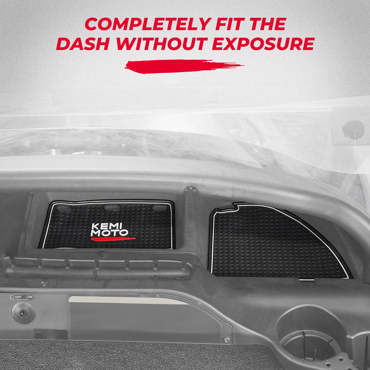 Kemimoto dash mats for Onward Tempo shield the dash from rain and daily wear